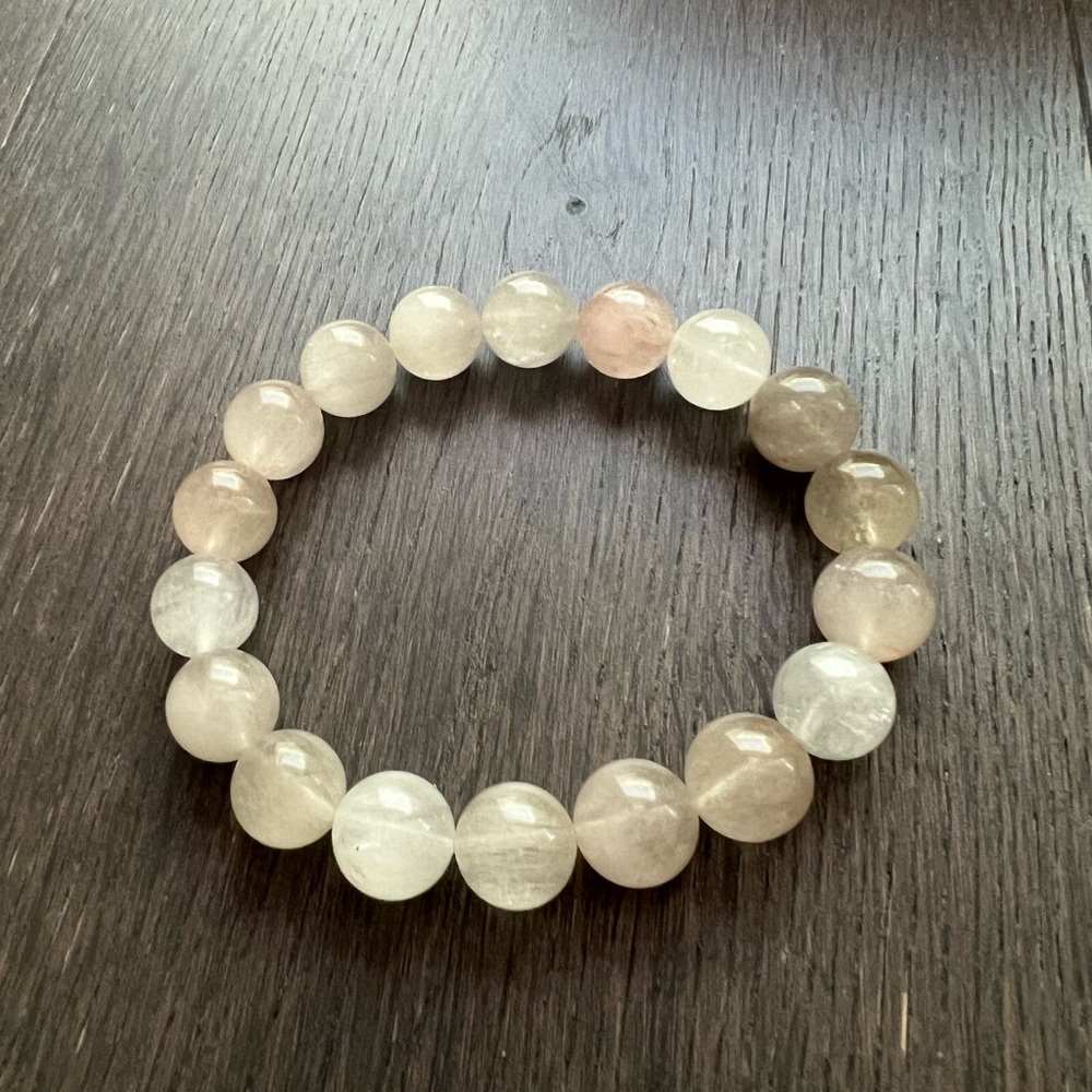 New champagne rabbit fur crystal bracelet